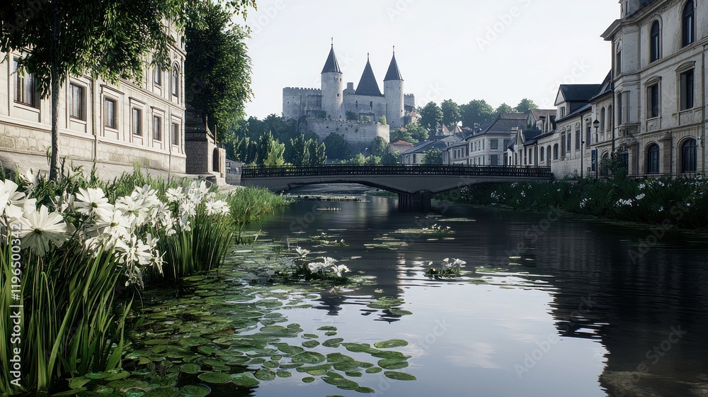 Fototapeta premium Medieval Castle by the River