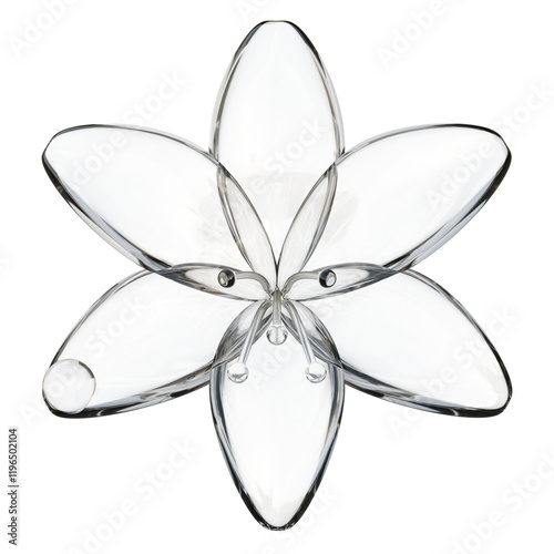 Glass Lily Petals 3D Design Element