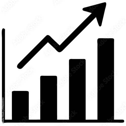 Business growth chart icon representing financial progress and analysis