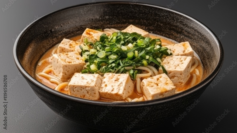 Vibrant Gourmet Vegan Delight Artful Plant-Based Tofu Cubes on Noodles Vibrant Gourmet Vegan Delight Artful Plant-Based Tofu Cubes on Noodles