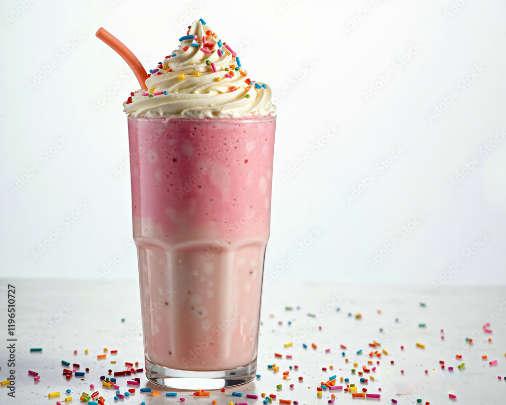 Pink Milkshake with Whipped Cream Pink Milkshake with Whipped Cream