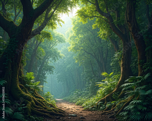 Misty Forest Path photo