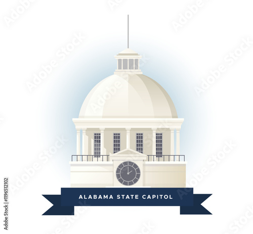 Alabama State Capitol - Montgomery, USA - Stock Illustration