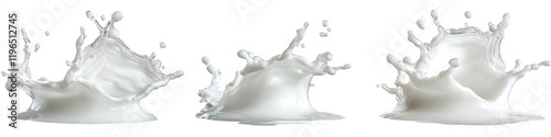 Wallpaper Mural Three milk splashes isolated on white background. (2) Torontodigital.ca