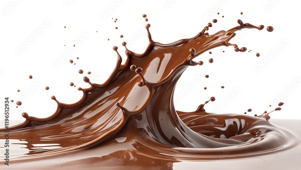 chocolate long splash isolated on white background chocolate long splash isolated on white background
