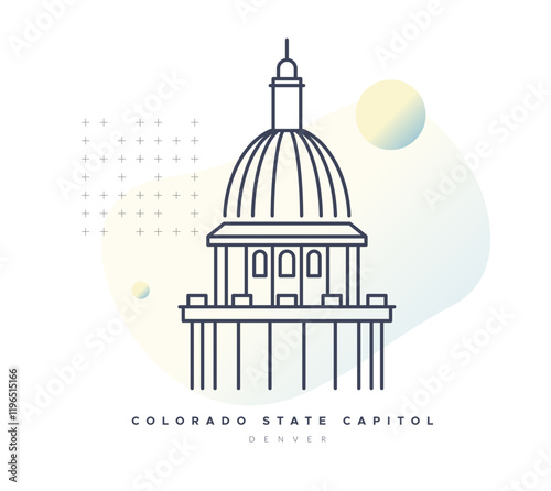 Colorado State Capitol Building  - Devner, USA - Stock Illustration