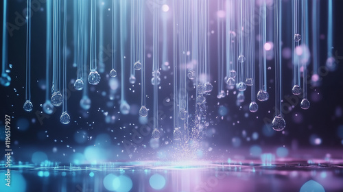 Abstract Neon Rain:  Vibran...