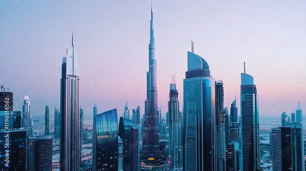 Fototapeta premium Modern City Skyline at Twilight