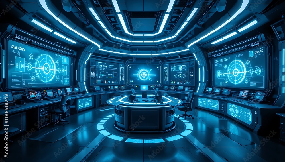 Futuristic Control Room High Tech Spaceship Bridge Futuristic Control Room High Tech Spaceship Bridge