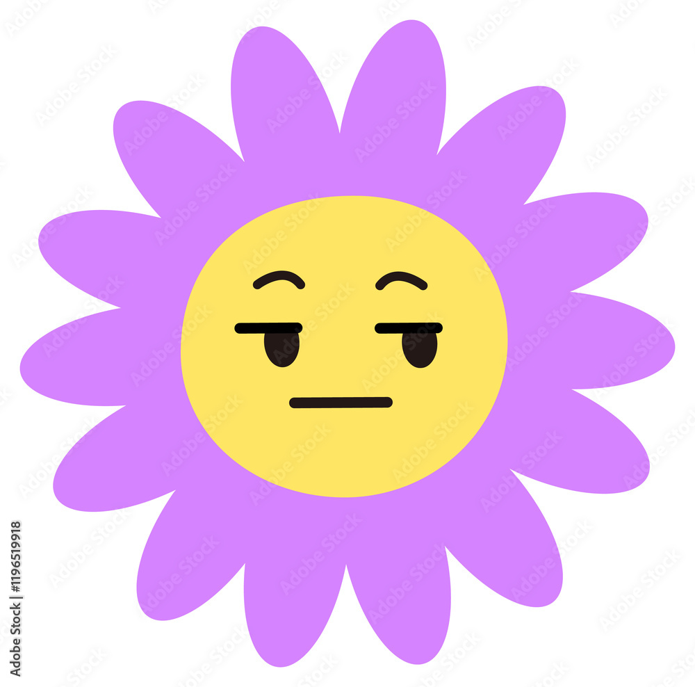 Flower contempt emoji element Flower contempt emoji element