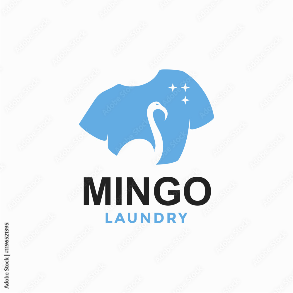 flamingo Laundry simple logo in negative space flamingo Laundry simple logo in negative space