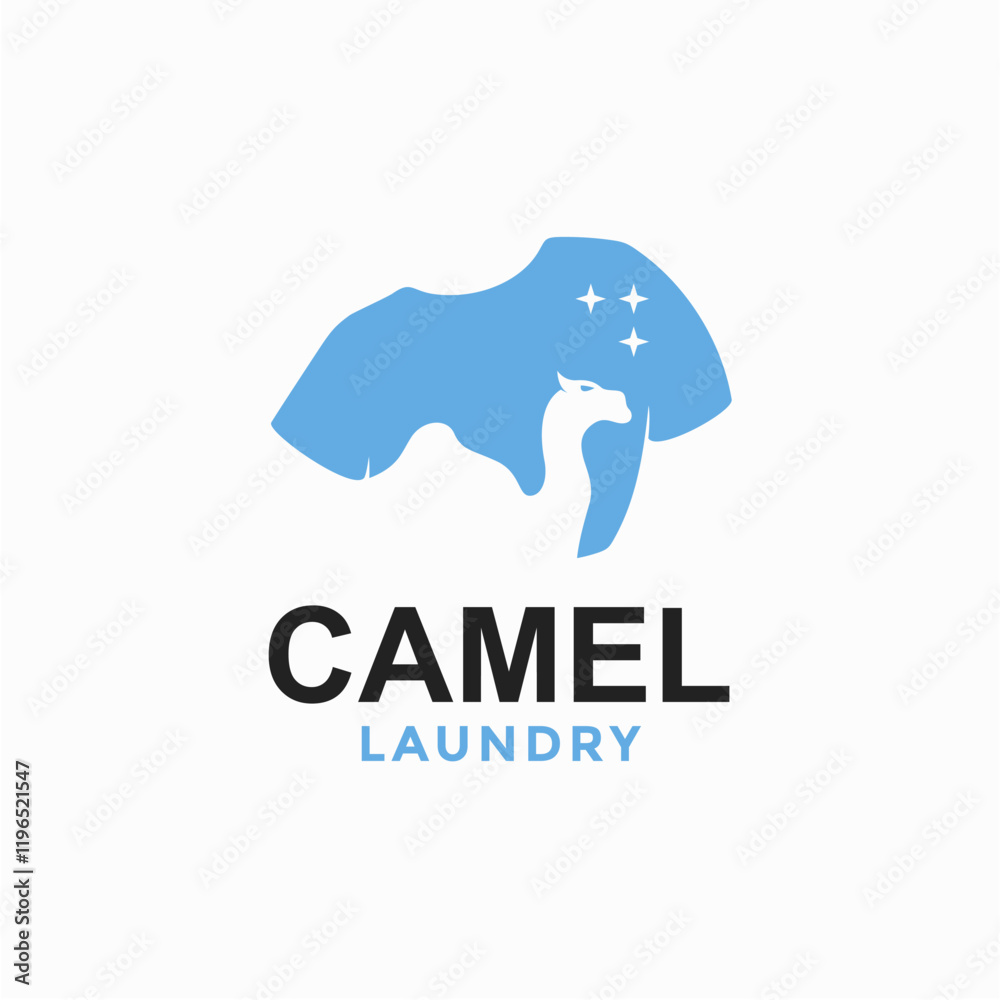 Obraz premium camel Laundry simple logo in negative space