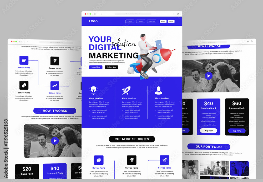 Innovative Creative Agency Landing Page Website Design UI UX Layout ...