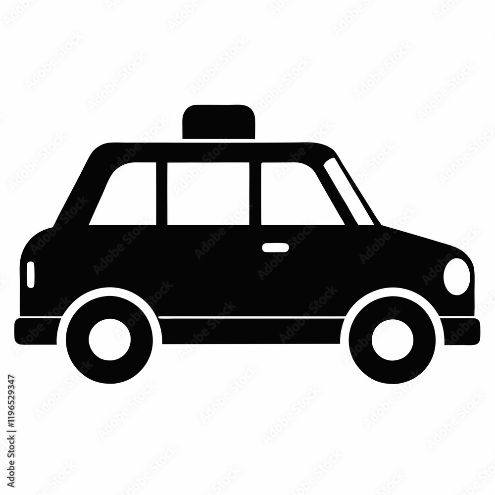 Taxi black silhouette vector illustration and white background Taxi black silhouette vector illustration and white background