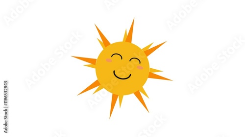 Animation of smiling sun on white background
