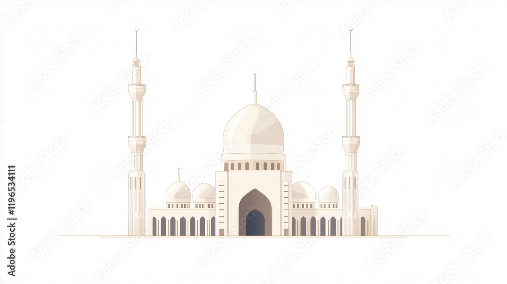 Naklejka premium Grand Mosque: A Majestic Icon of Islamic Architecture
