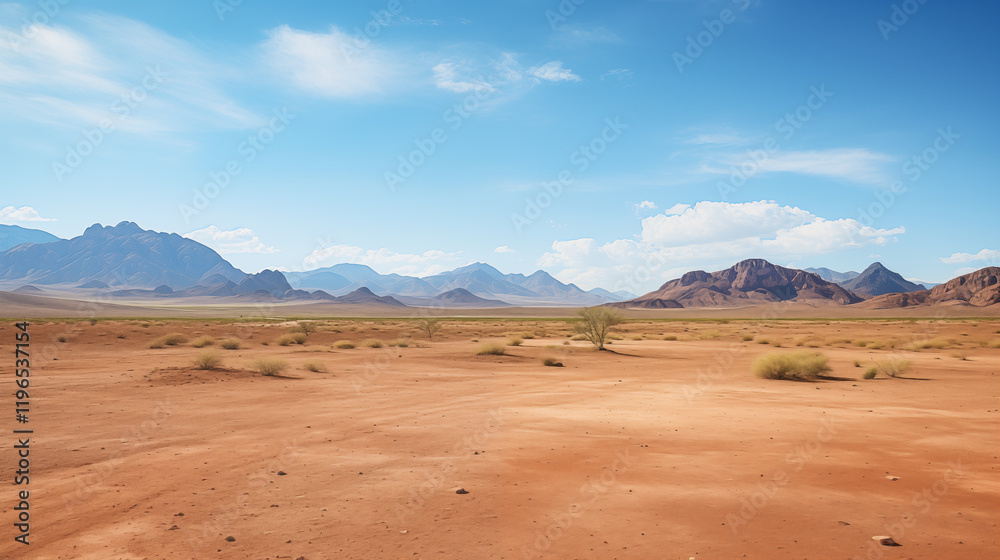 Fototapeta premium A desert with mountains in the background