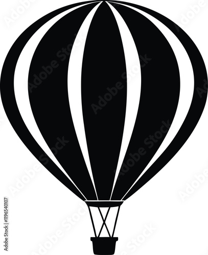 Hot air balloon silhouette vector, hot air balloon icon 