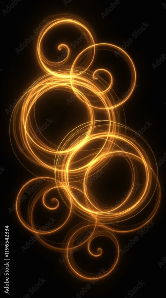 Golden Swirls: Abstract Energy Flow Golden Swirls: Abstract Energy Flow