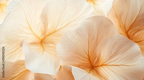neutral color aesthetic photo with veins of leaf, Nature abstract of flower petals, Natural background or wallpaper.