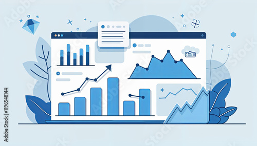 Business Financial Data and Analytics Chart Illustration for Corporate Use illustration  photo