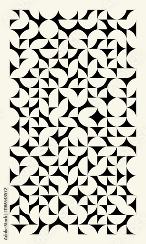 minimalist trendy Bauhaus pattern backgrounds op-art, retro styled pattern, traditional concept decoration