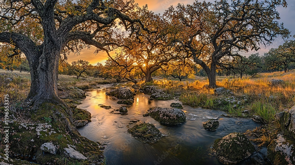 Autumn Creek Sunset Landscape Autumn Creek Sunset Landscape