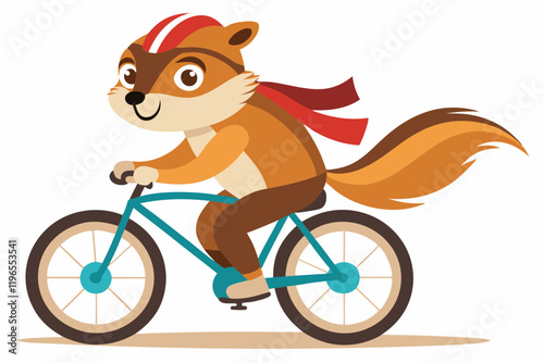  Beautiful Eastern Chipmunk white background vector art illustration