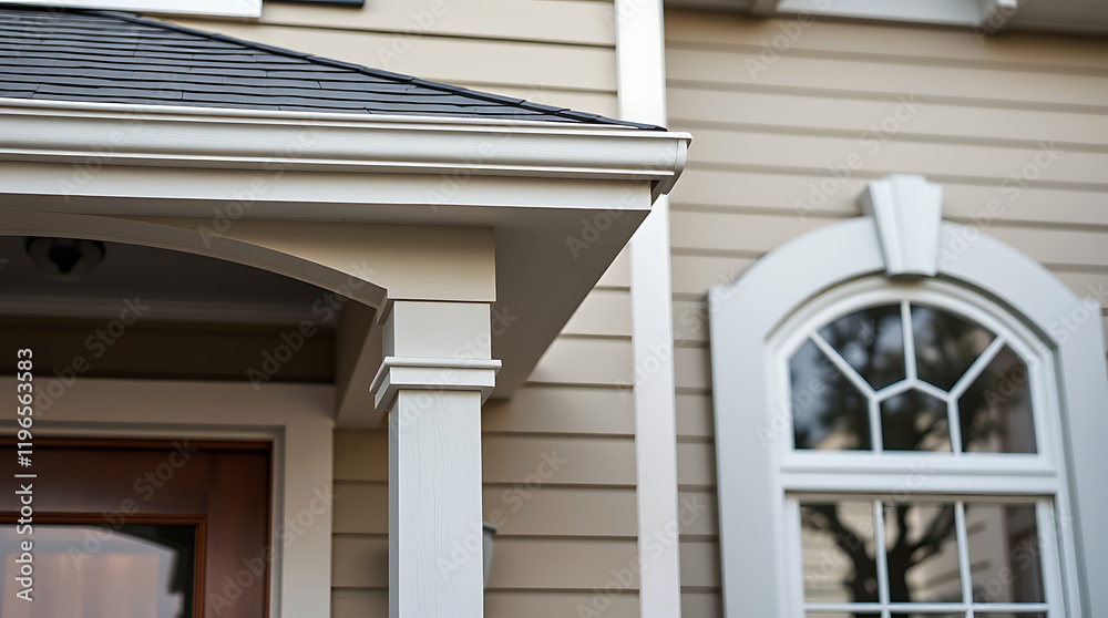 Fototapeta premium Elegant Home Exterior: Architectural Details and Design