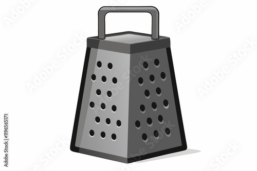 Metal grater with handle isolated on white background