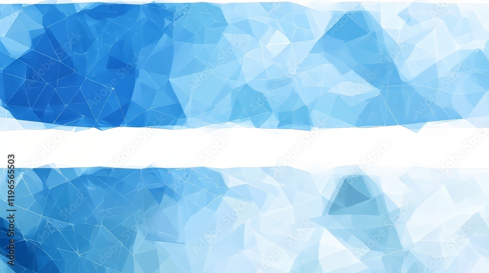 Obraz premium Geometric abstract design featuring shades of blue with a white stripe.