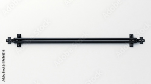Wallpaper Mural Black Double Rod on White Wall: Minimalist Metal Hardware Torontodigital.ca