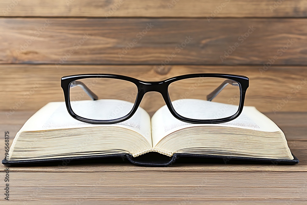 Open Book with Glasses - A Moment of Reflection Open Book with Glasses - A Moment of Reflection