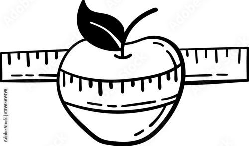 Doodle Weight Loss Diet Hand Drawn Illustration