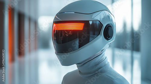 a humanoid with a helmet and goggles