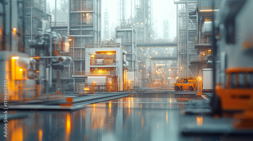 Obraz premium futuristic background with technological elements and building structures . Generative AI