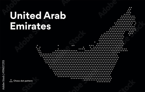Dotted Map of United Arab Emirates