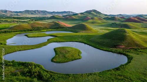 Serene lake landscape
