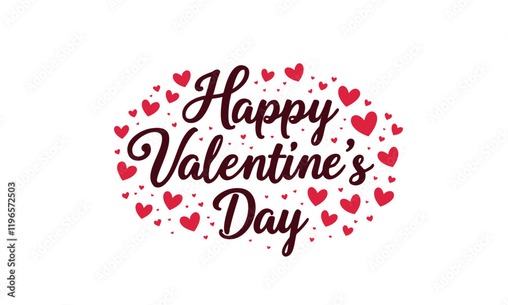 Happy Valentine’s Day with decorative red heart pattern Happy Valentine’s Day with decorative red heart pattern
