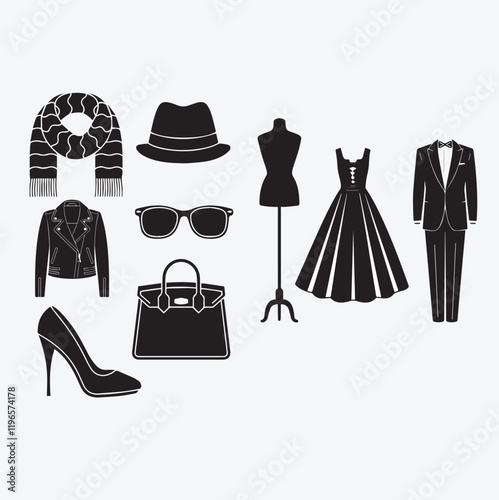 fashion and clothing brand icons vector illustration ,Art & Illustration