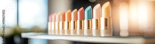 A vibrant display of various lipsticks highlighting diverse colors and styles for beauty enthusiasts. photo