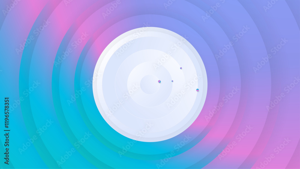 Modern white background with vibrant neon circle for business presentation and professional banner