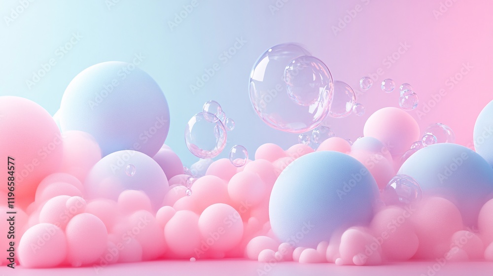 A puffy marshmallow-like texture with pastel colors and cartoon shading A puffy marshmallow-like texture with pastel colors and cartoon shading