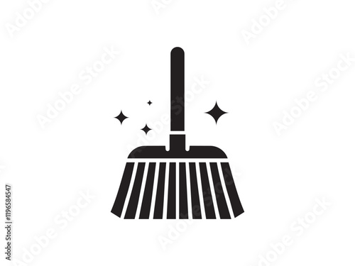 Cleaning Broom Icon isolated on white background, Broom vector file design