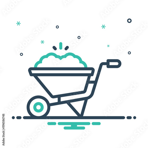 Mix icon for wheelbarrow