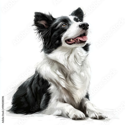 Adorable Border Collie Dog Portrait: A Stunning Pet Photography Image photo