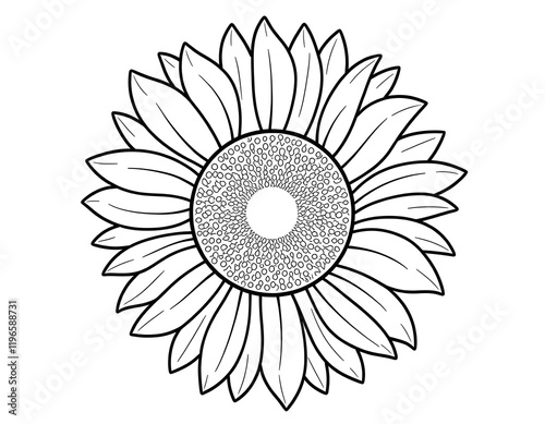 Beautiful Sunflower Line Art Printable Coloring Page