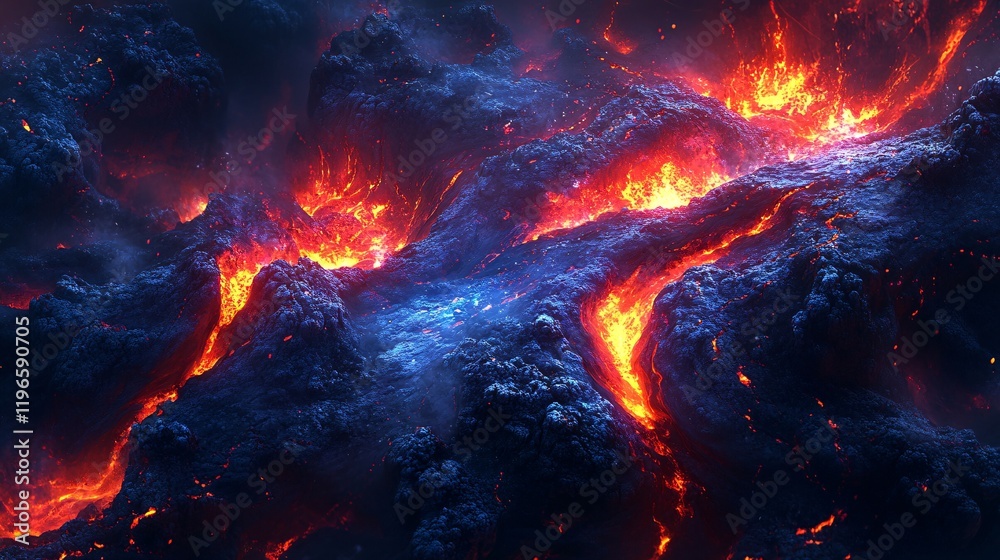 A bubbly lava texture with exaggerated glowing edges A bubbly lava texture with exaggerated glowing edges