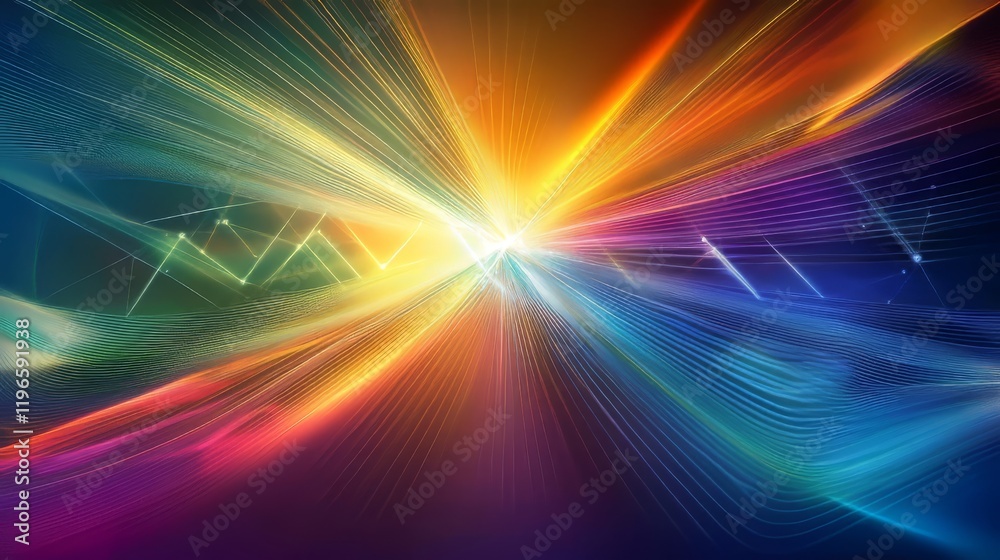 Obraz premium Vibrant abstract light trails in a spectrum of colors.