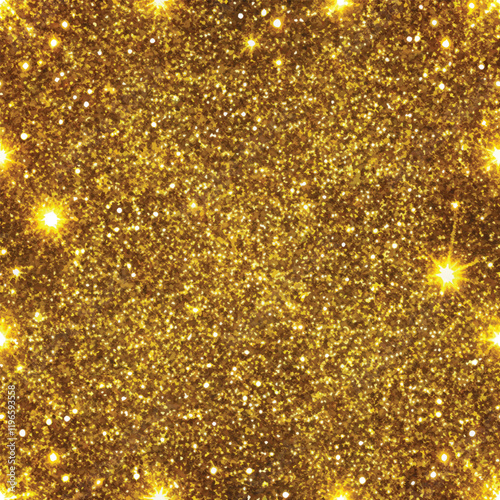Gold  glitter create a vibrant holiday backdrop.